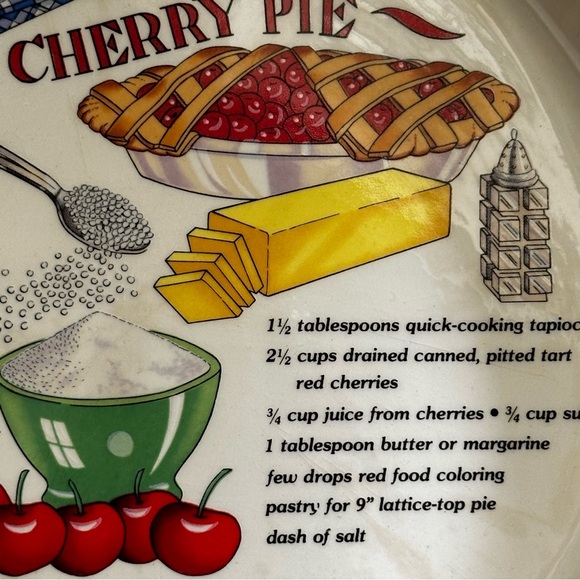 Vintage 9” Red Cherry Pie Plate - Picture 2 of 6